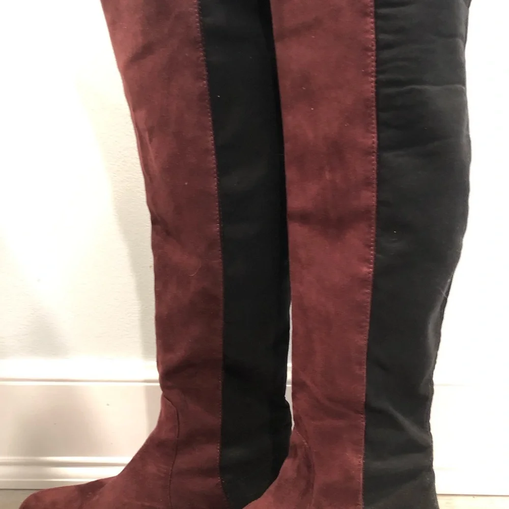 Unisa Maroon Over the Knee Boots